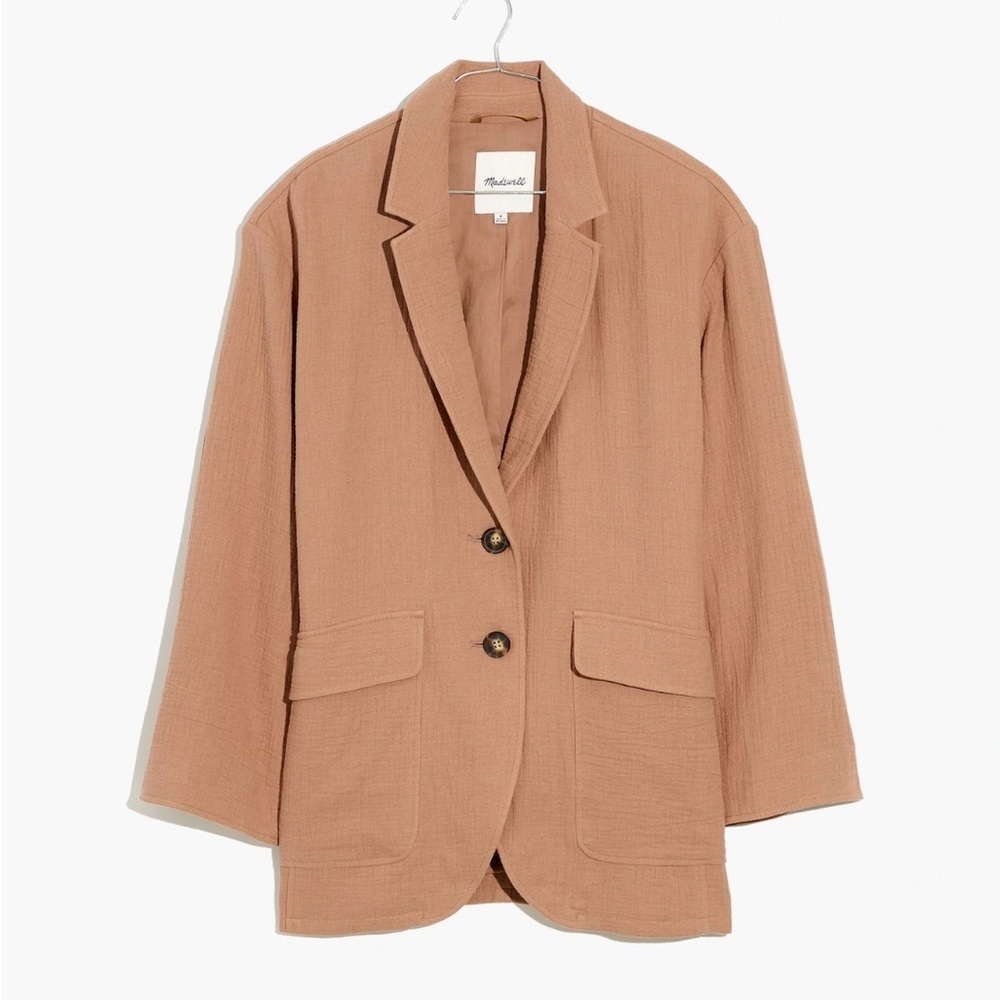 Madewell Larsen Blazer Cotton-Linen Relaxed Jacket W’s S Faded Earth Boho - Picture 3 of 16